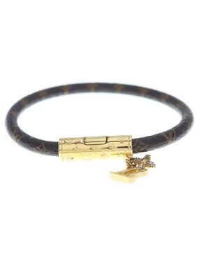 Louis Vuitton LV Push Monogram Bracelet Gold Brown